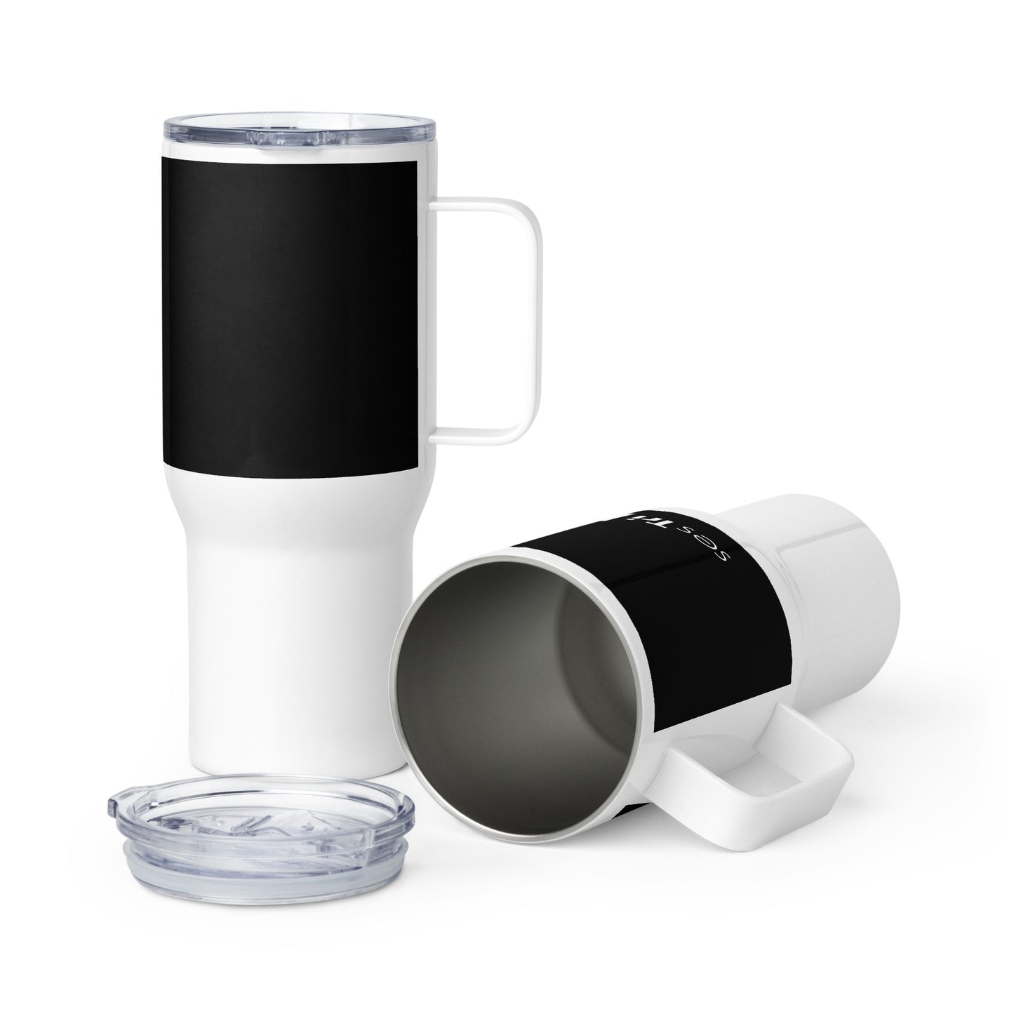 Travel mug with a handle