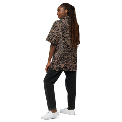 Oversized Button Shirt Leopard