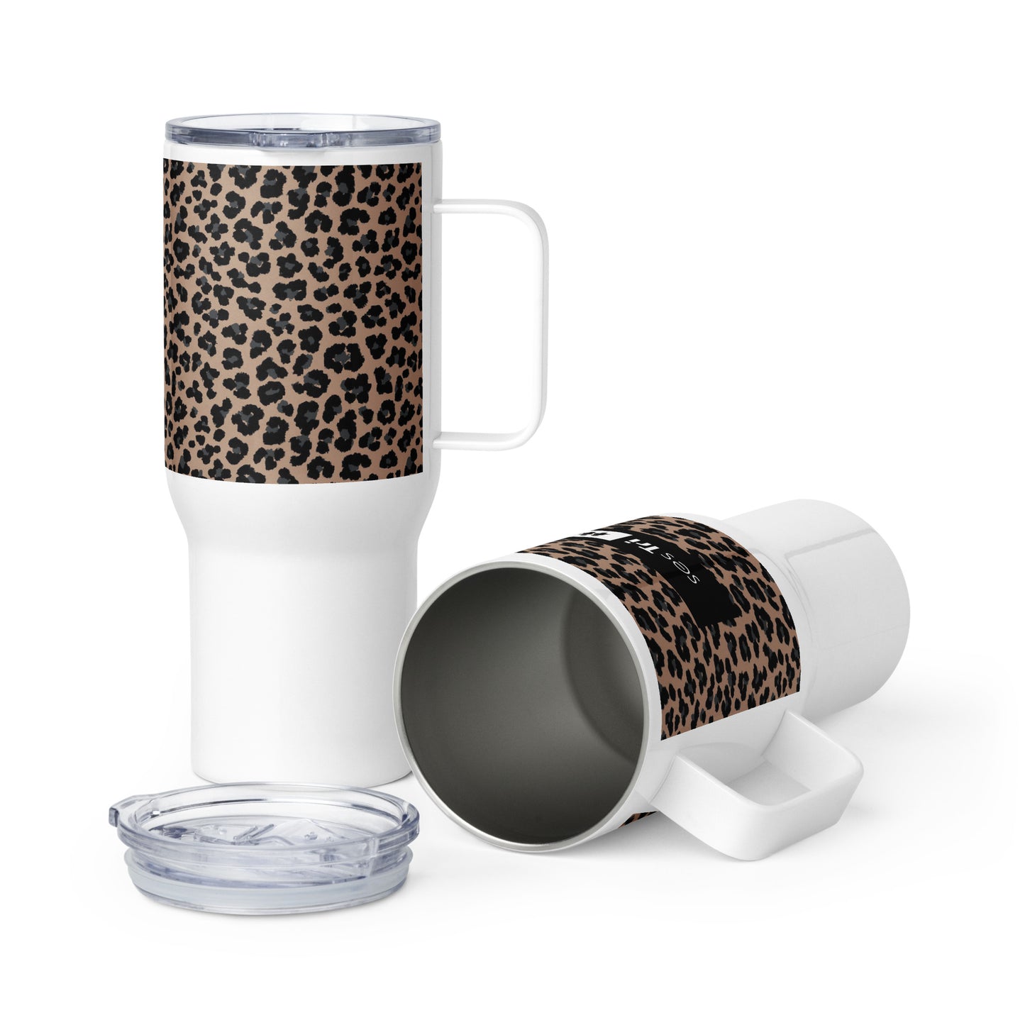 Travel Mug with a Handle Leopard