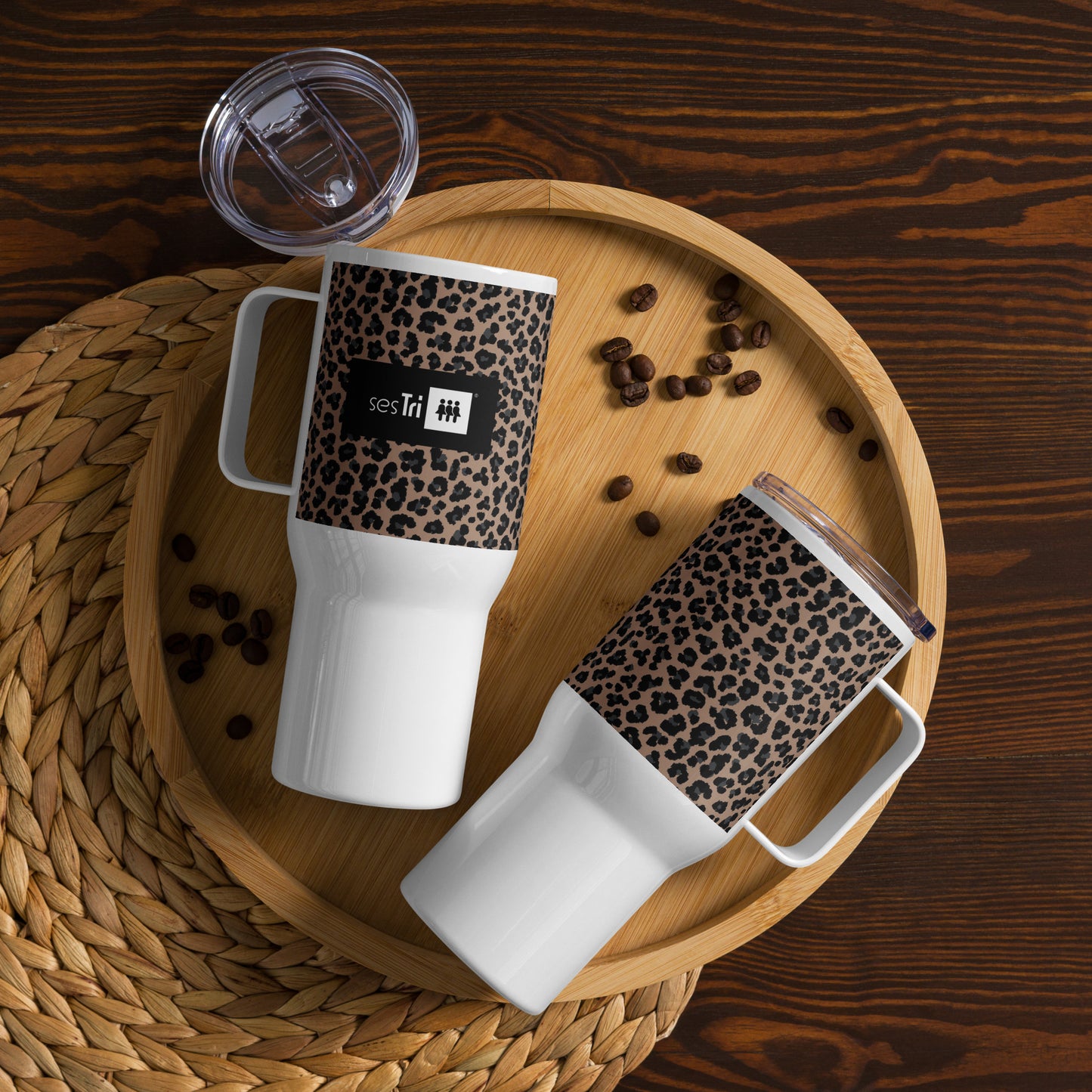 Travel Mug with a Handle Leopard
