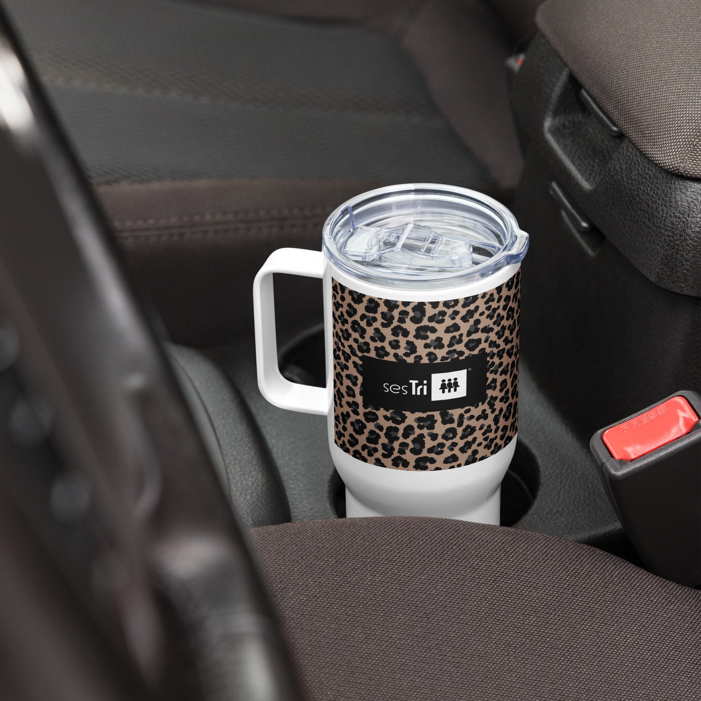 Travel Mug with a Handle Leopard