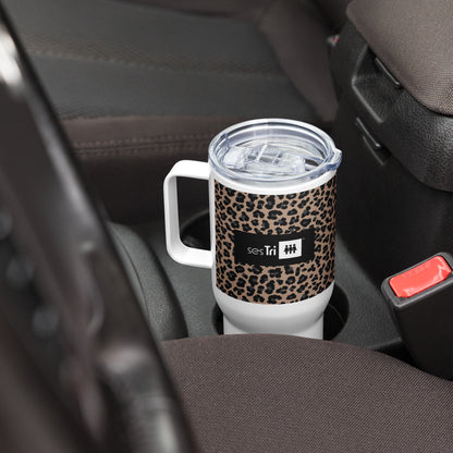 Travel Mug with a Handle Leopard
