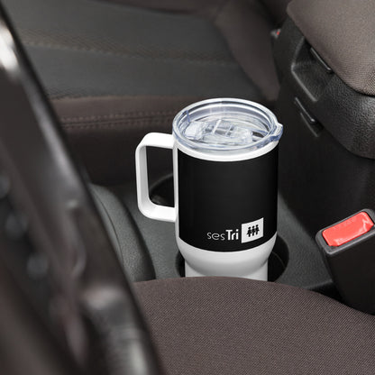 Travel mug with a handle