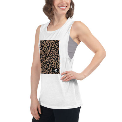 Dámske tielko so zväčšeným výstrihom okolo lopatiek Leopard